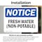 Signmission Fresh Water (Non-Potable), 7 in W x Rectangle, Vinyl Decal OS-2PACK-NS-D-57-L-12920 - alternate 3